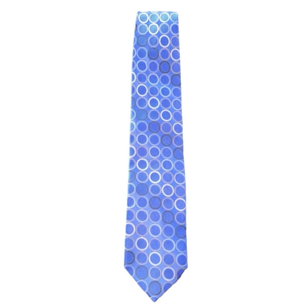 MICHAEL Michael Kors Blue & White Circles Print 100% Silk Tie
